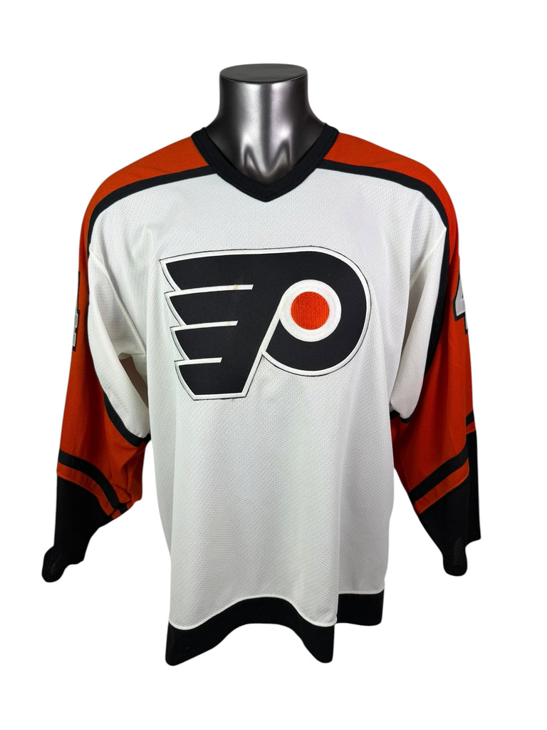 JANNE NIINIMAA PHILADELPHIA FLYERS VINTAGE 1990'S AUTHENTIC SIGNED CCM JERSEY ADULT LARGE