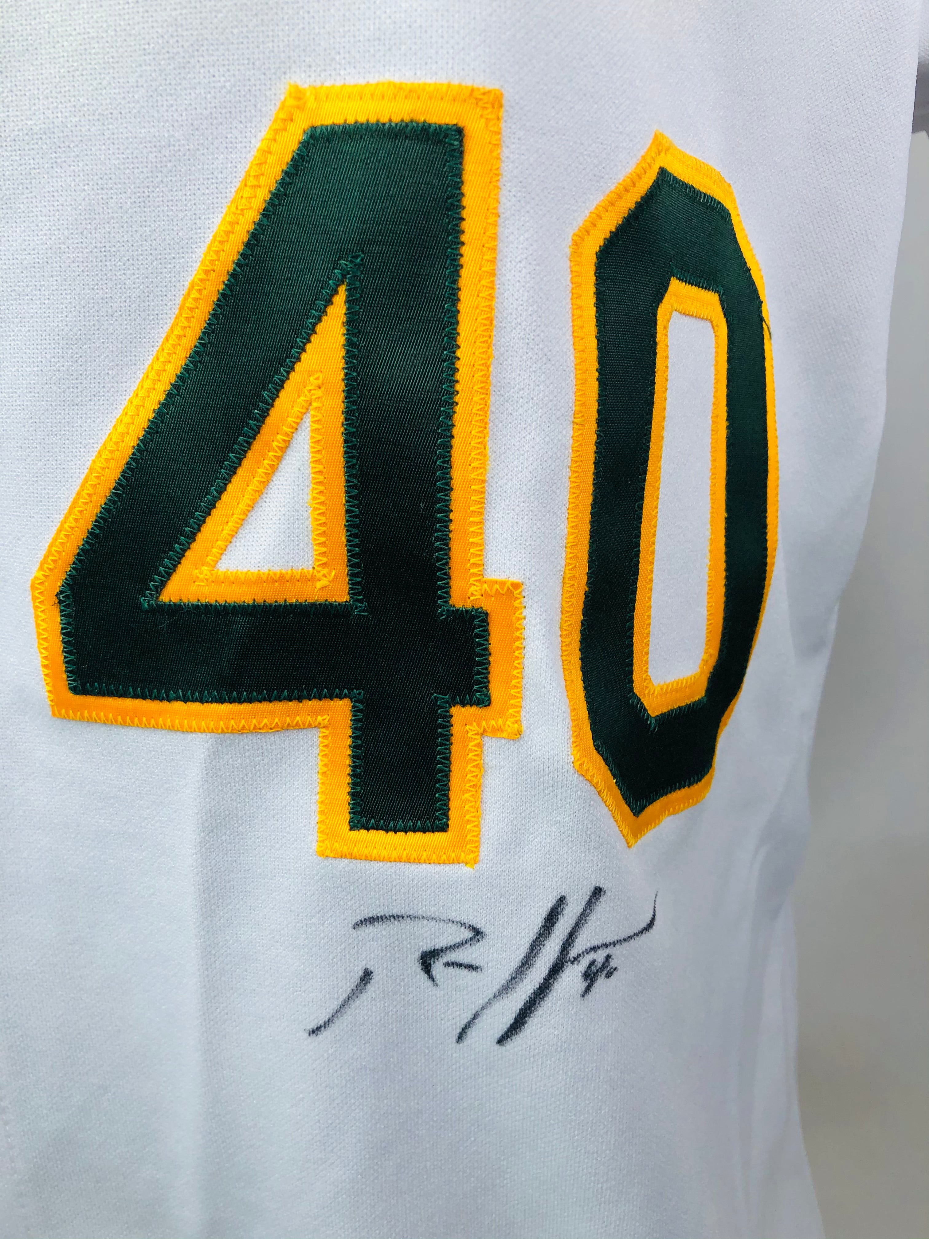 RICH HARDEN OAKLAND ATHLETICS VINTAGE 2000'S TEAM ISSUED SIGNED AUTHEN -  Bucks County Baseball Co.