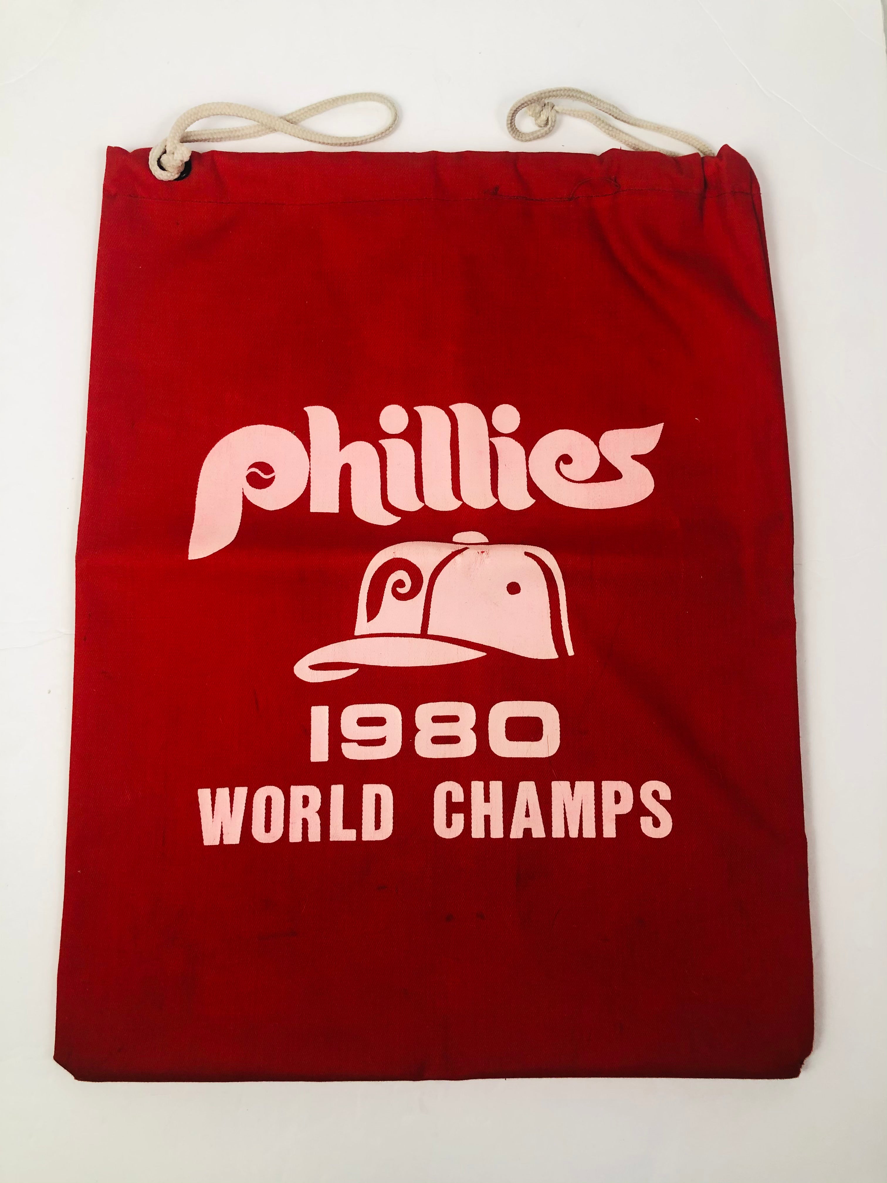 PHILADELPHIA PHILLIES VINTAGE 1980 WORLD SERIES CHAMPIONS DRAWSTRING B -  Bucks County Baseball Co.