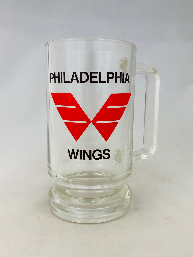 PHILADELPHIA WINGS VINTAGE 1980'S GLASS BEER MUG