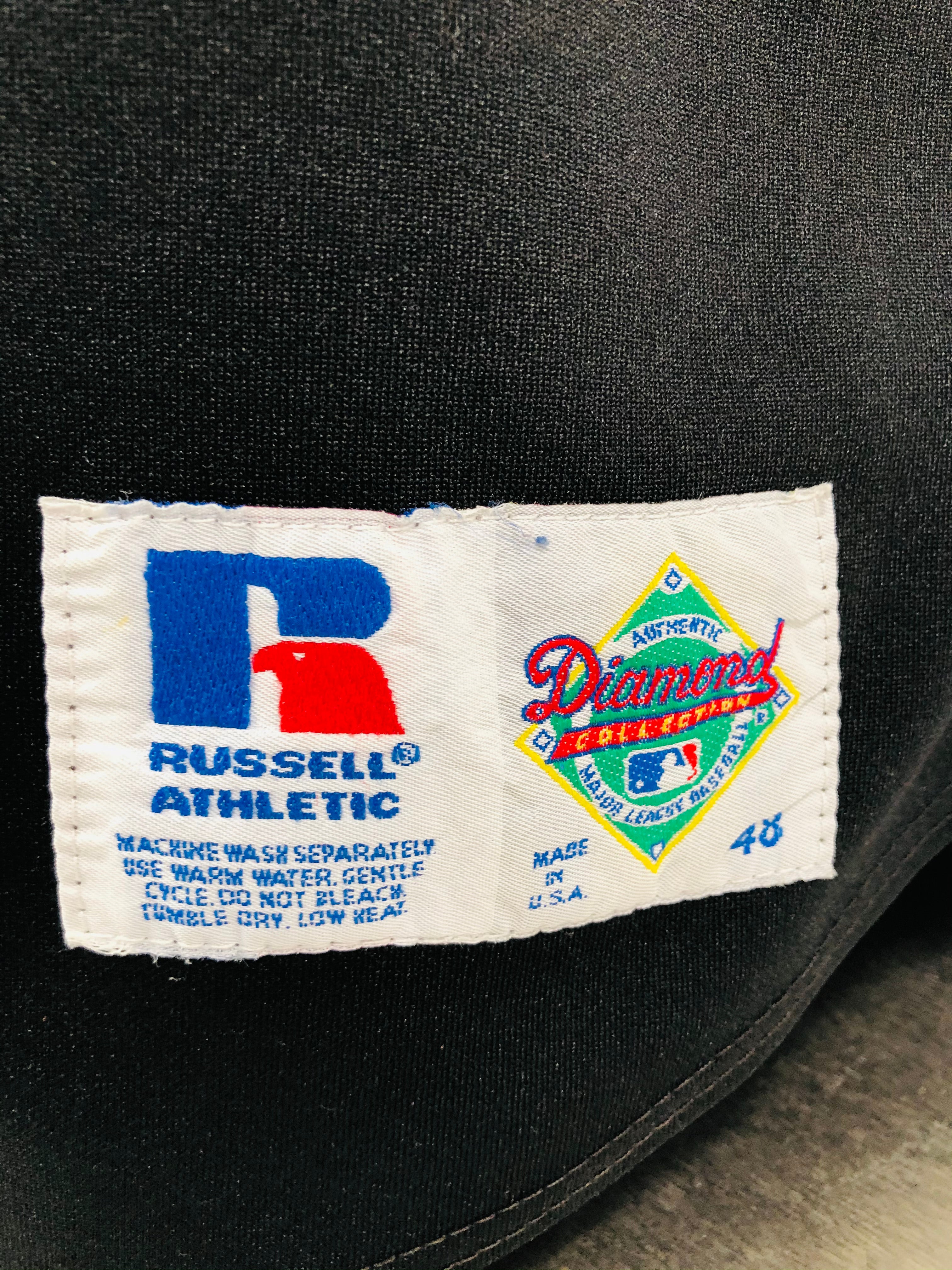 VTG 90s Russell Athletic Colorado Rockies Pinstripe Baseball Jersey USA  Made L