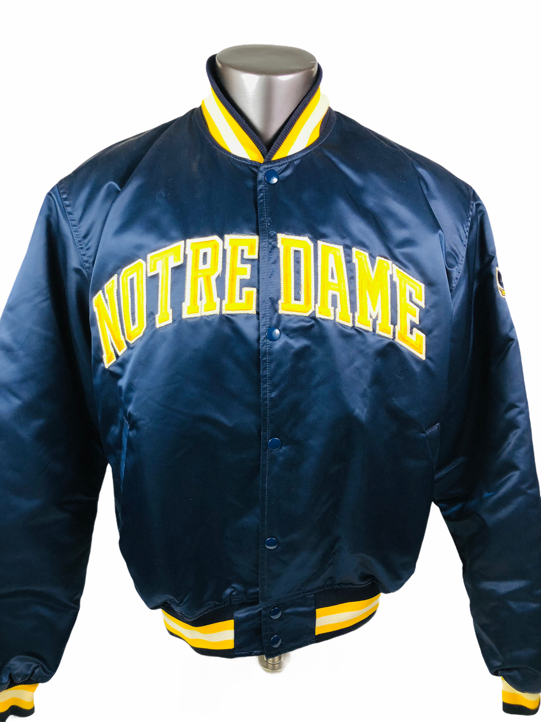 NOTRE DAME FIGHTING IRISH VINTAGE 1990 S STARTER SATIN SNAP UP
