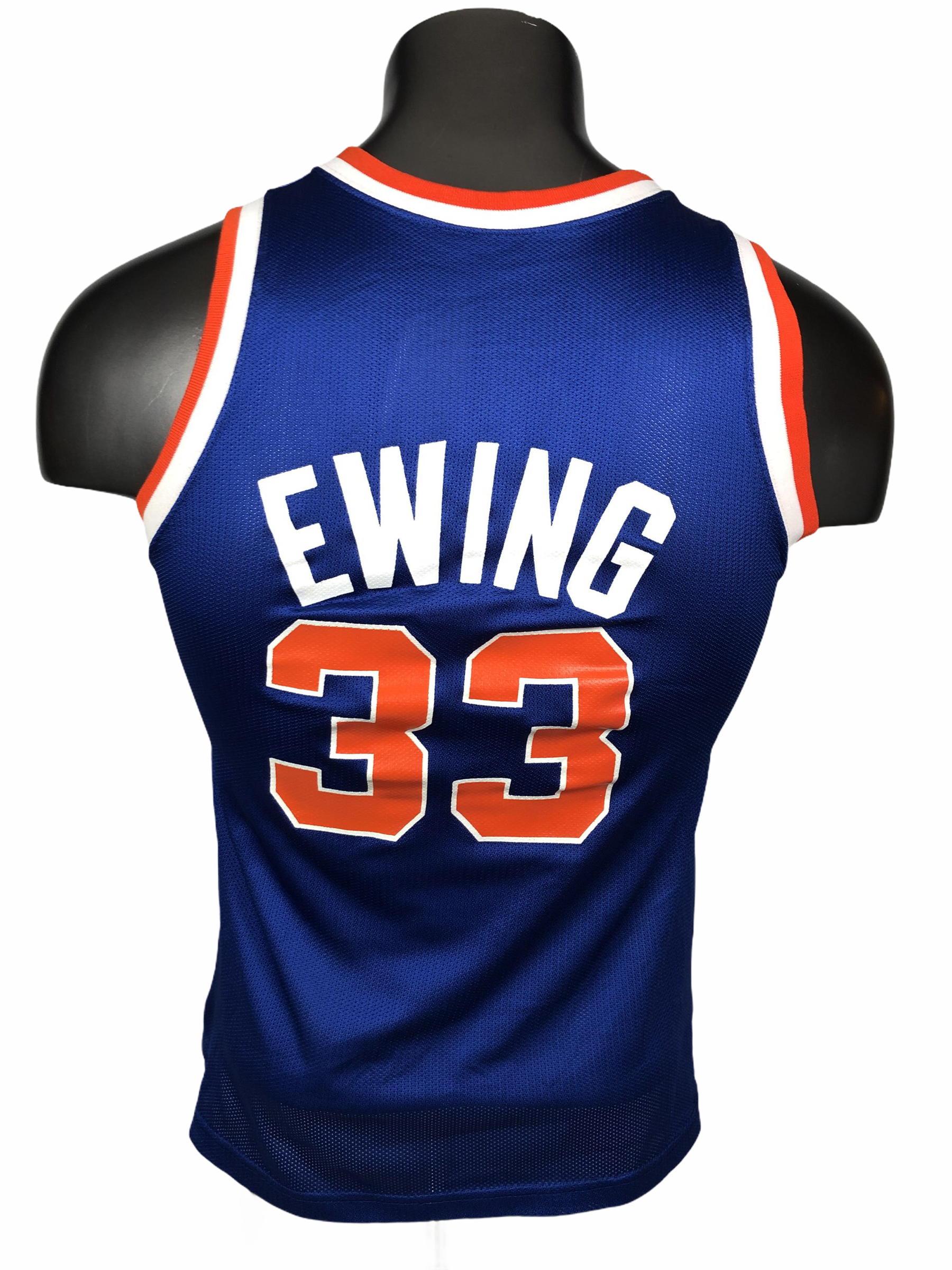Patrick Ewing Autographed New York Mitchell & Ness Blue Basketball