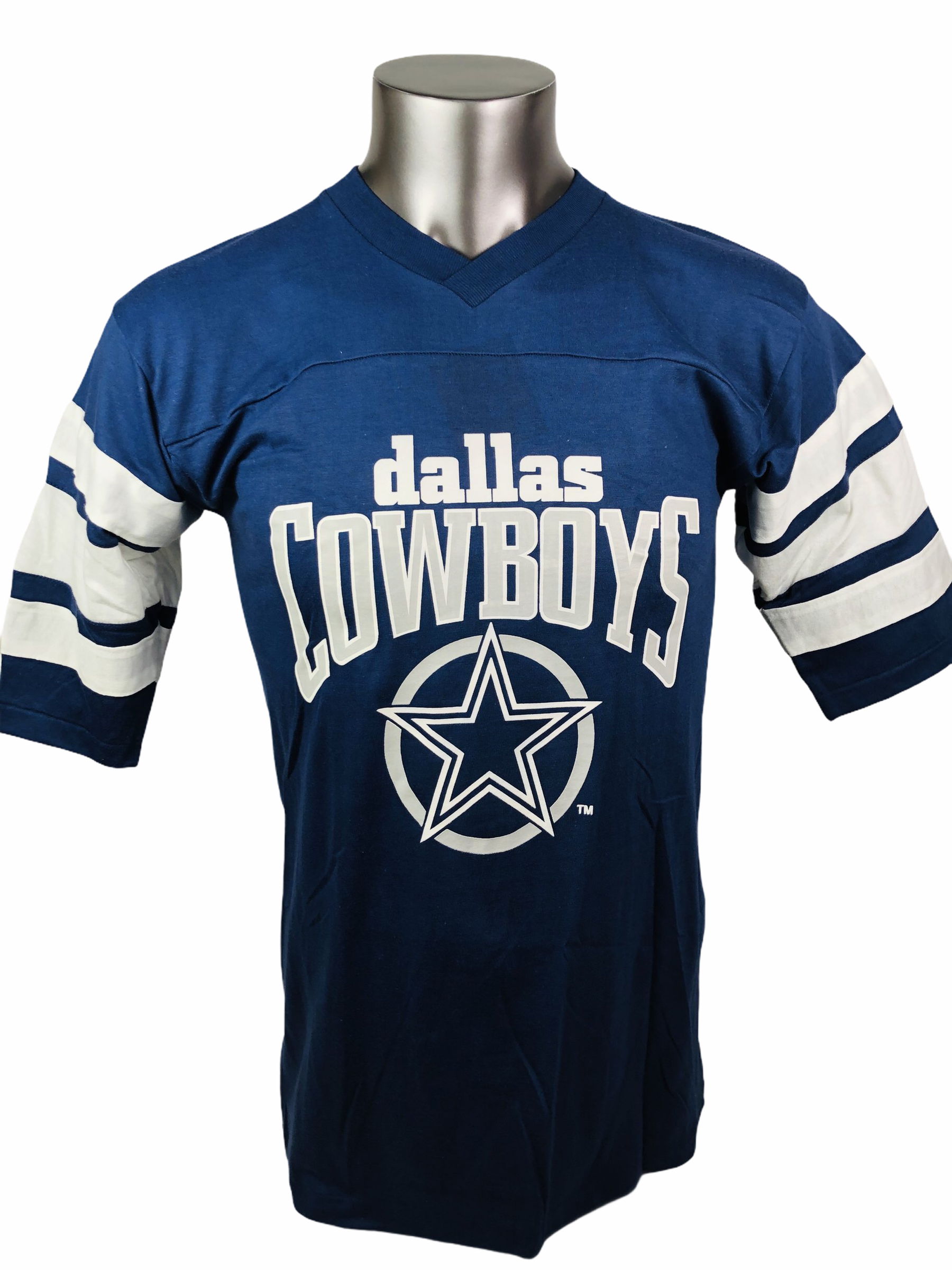 Vintage 90s Dallas Cowboys Jersey Shirt Logo 7 Made in USA Large White