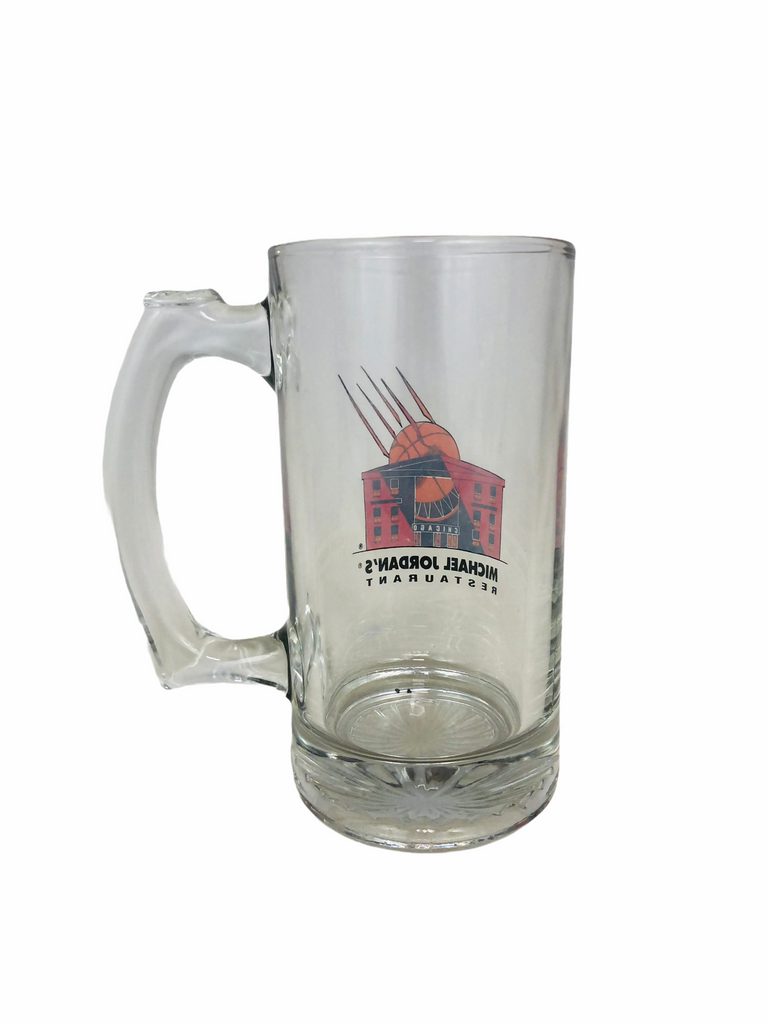 MICHAEL JORDAN CHICAGO BULLS VINTAGE 1990'S RESTAURANT GLASS BEER MUG