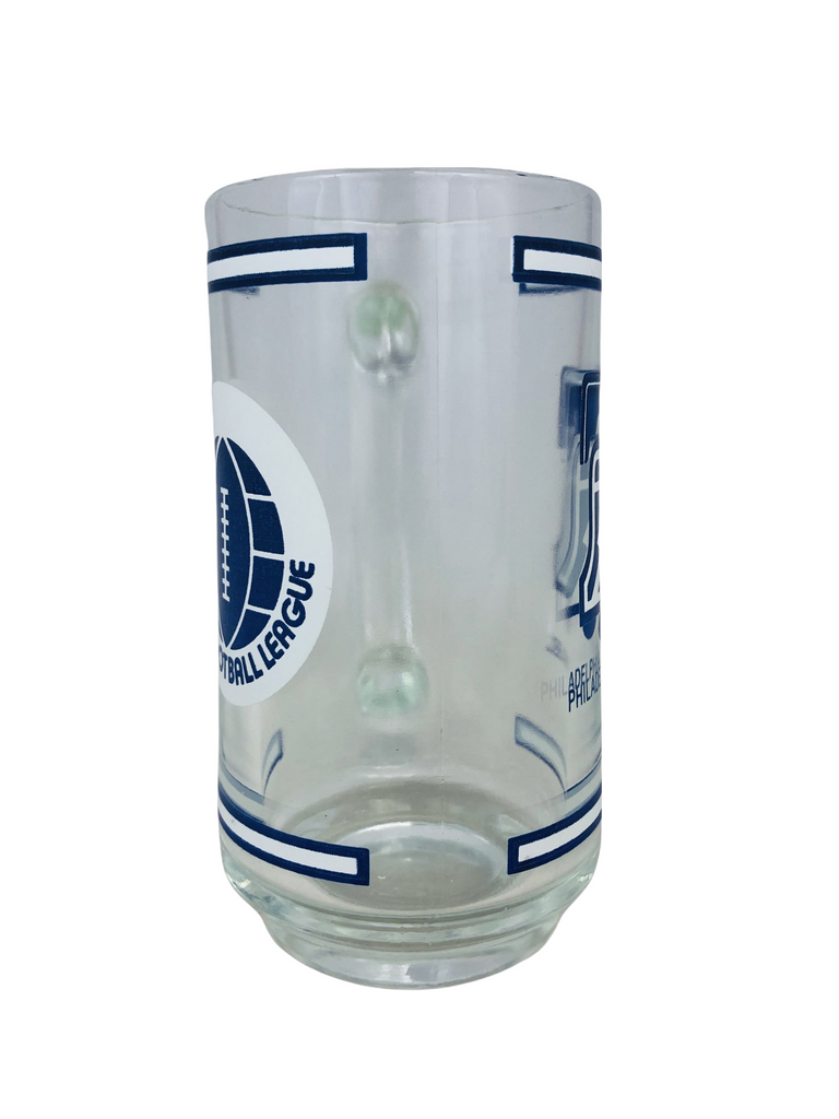 PHILADELPHIA BELL VINTAGE 1970'S WFL FOOTBALL GLASS BEER MUG