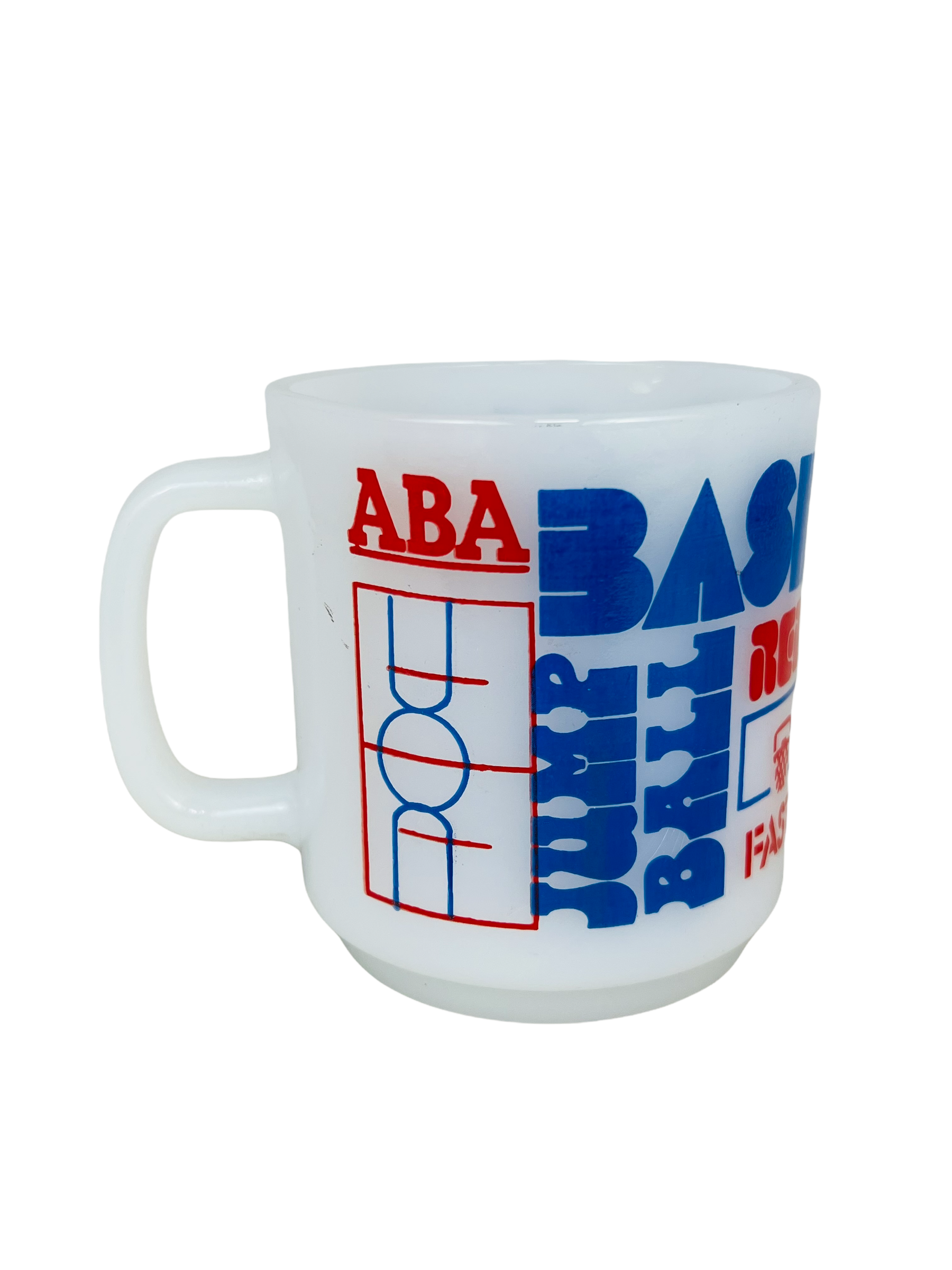 ABA BASKETBALL VINTAGE 1970'S GLASS COFFEE MUG - Bucks County Baseball Co.