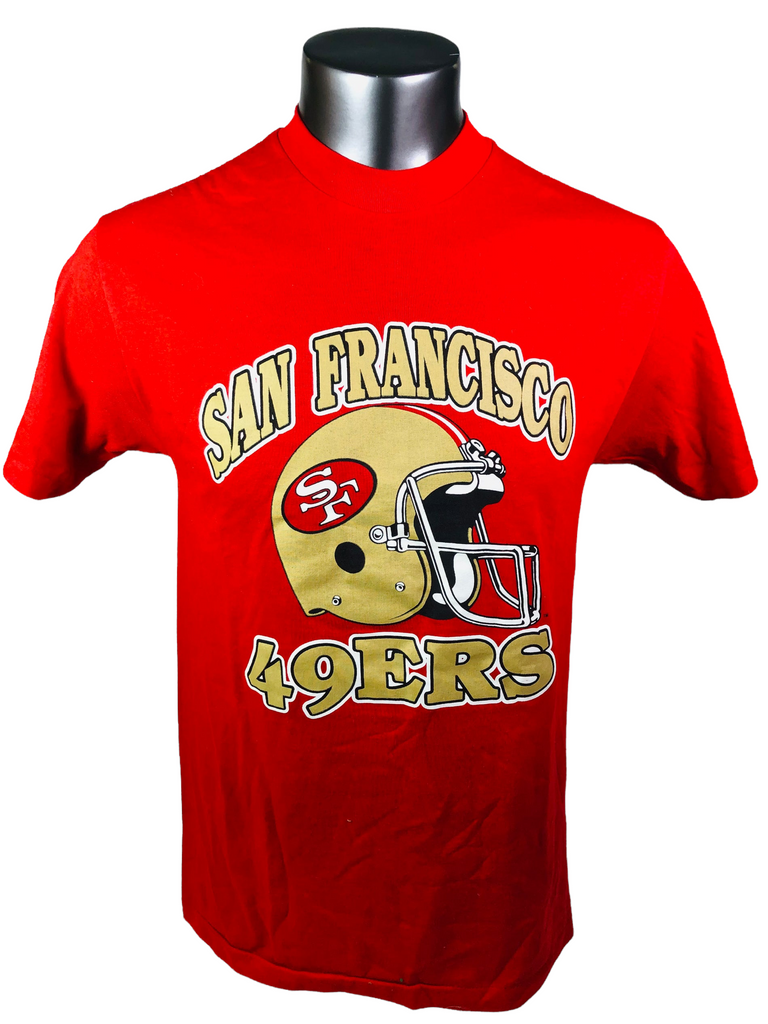 SAN FRANCISCO 49ERS VINTAGE 1980'S TRENCH ADULT T-SHIRT LARGE