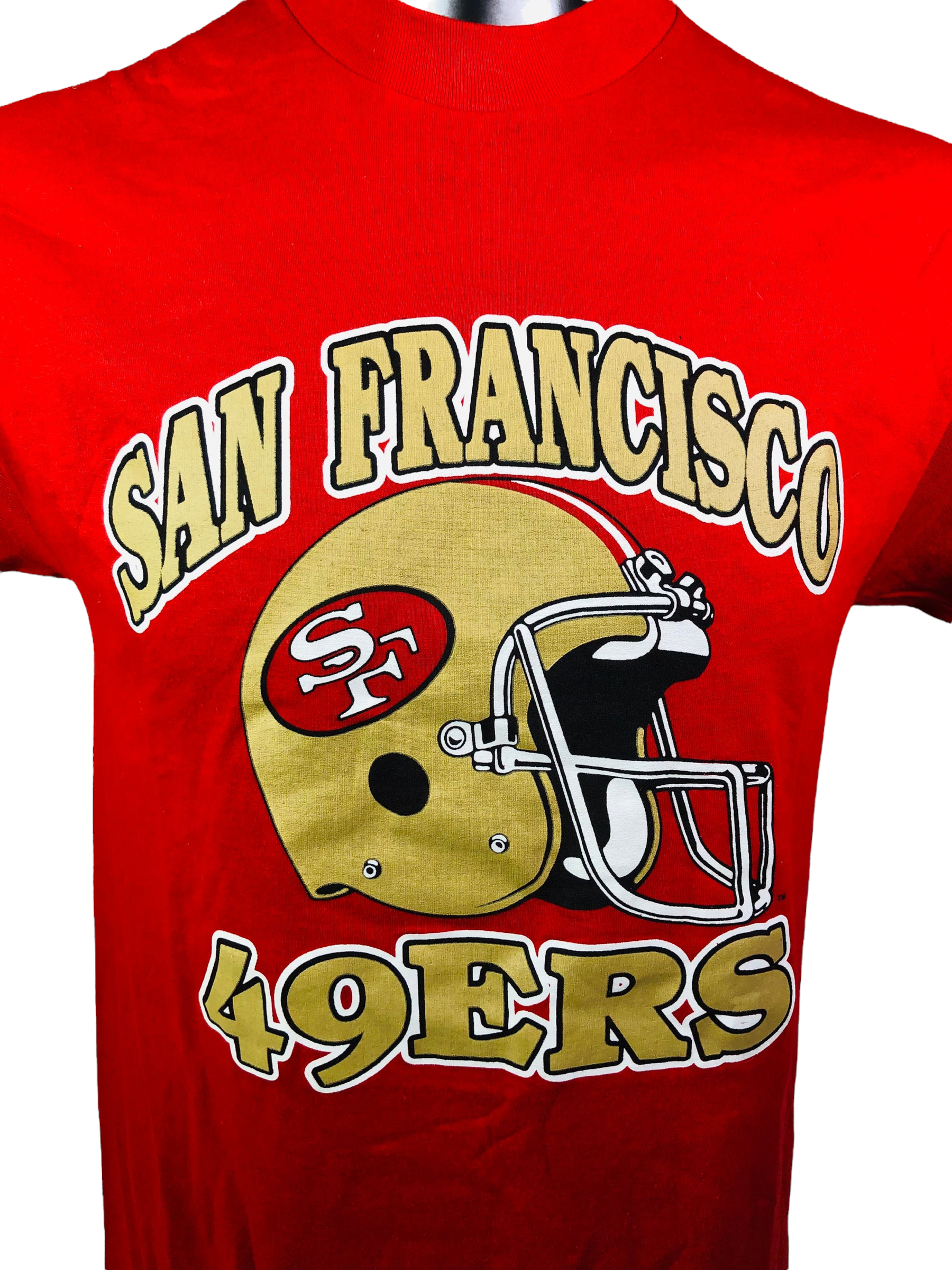 SAN FRANCISCO 49ERS VINTAGE 1980'S TRENCH ADULT T-SHIRT LARGE