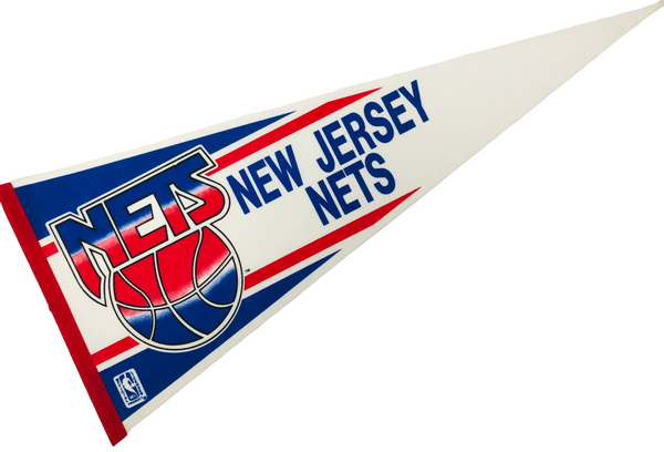 NEW JERSEY NETS VINTAGE 1990'S NBA PENNANT - DEADSTOCK