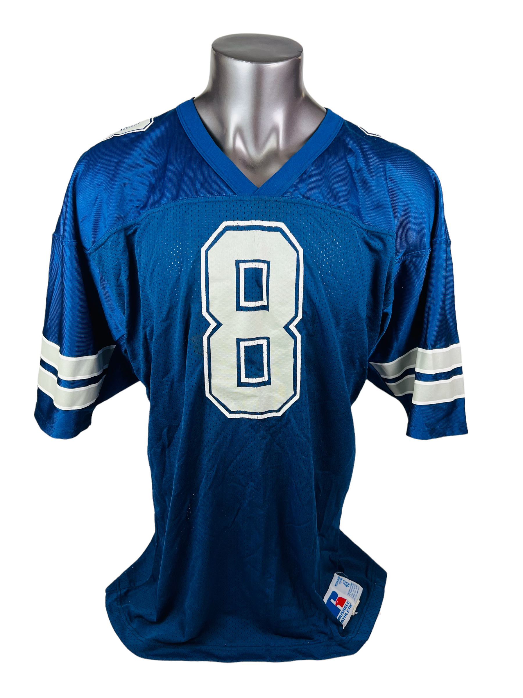 TROY AIKMAN DALLAS COWBOYS VINTAGE 1990'S RUSSELL ATHLETIC JERSEY ADUL -  Bucks County Baseball Co.