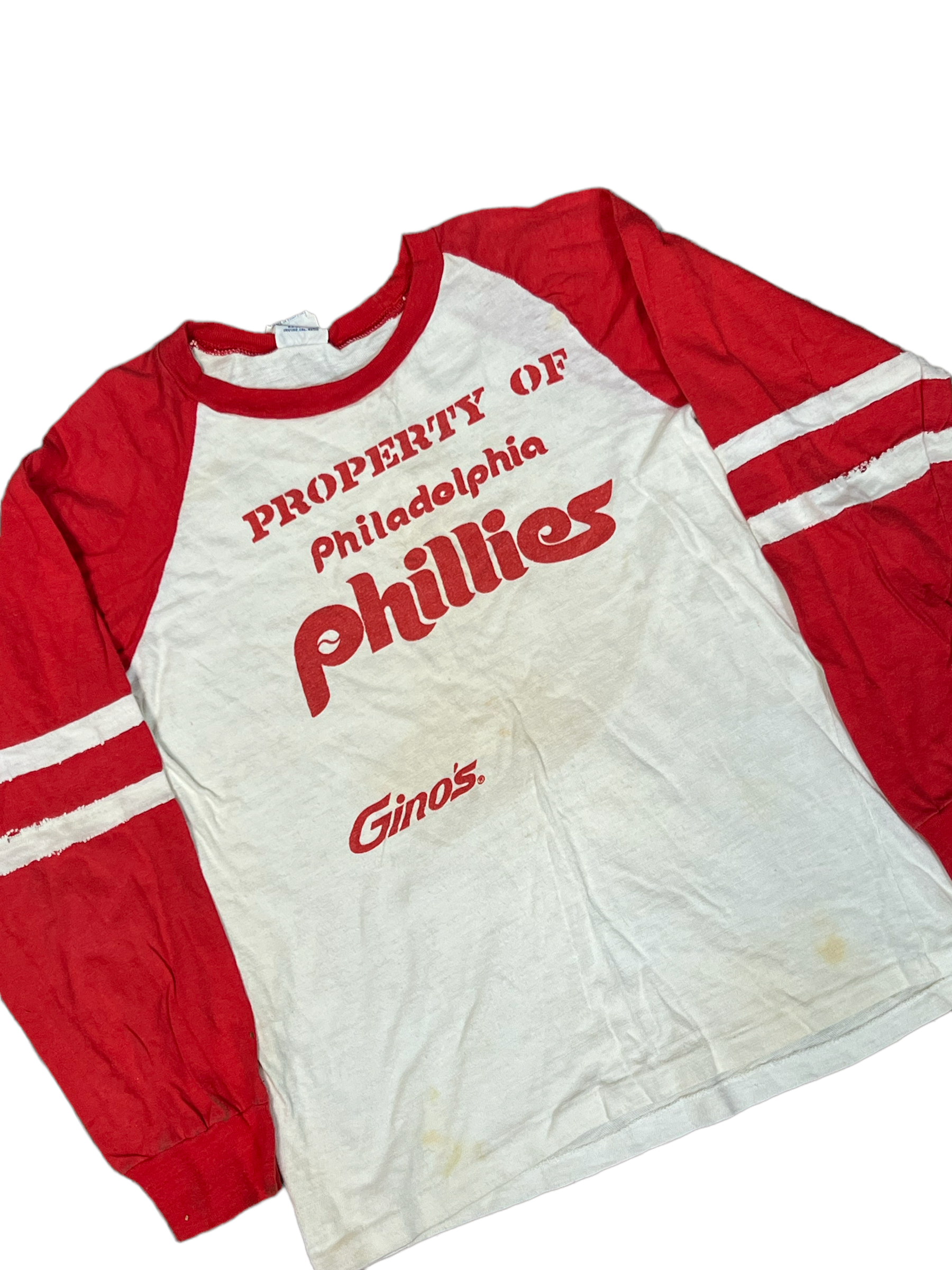 PHILADELPHIA PHILLIES VINTAGE 1980'S MLB LONG-SLEEVE T-SHIRT YOUTH LAR -  Bucks County Baseball Co.