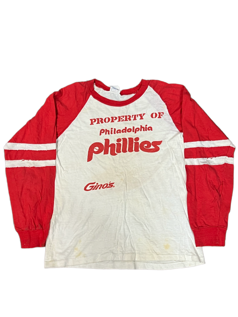 PHILADELPHIA PHILLIES VINTAGE 1980'S MLB LONG-SLEEVE T-SHIRT YOUTH LARGE