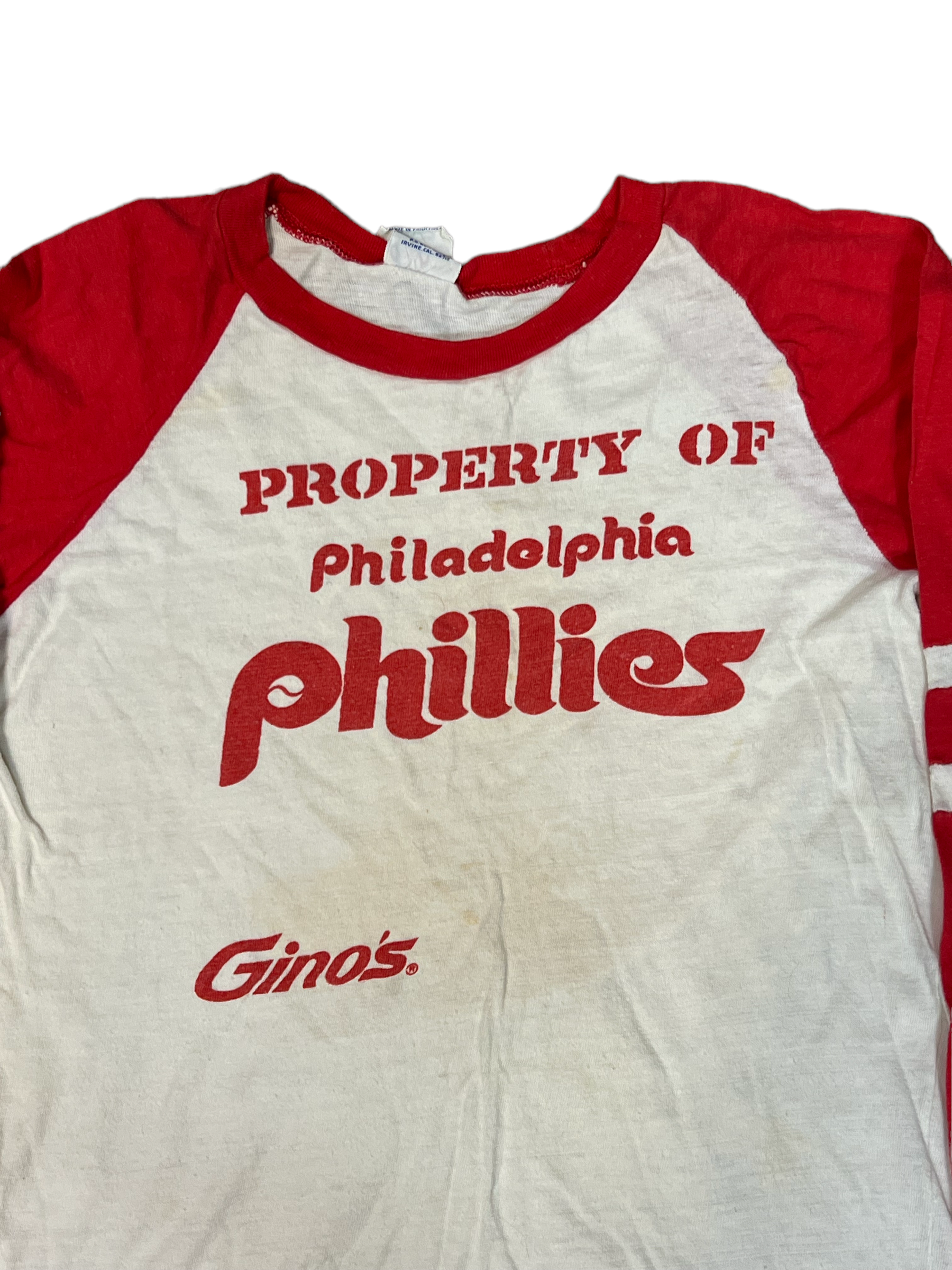 PHILADELPHIA PHILLIES VINTAGE 1980'S CHAMPION T-SHIRT YOUTH SMALL - Bucks  County Baseball Co.