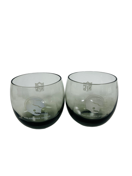 PHILADELPHIA EAGLES VINTAGE 1980'S COCKTAIL GLASS SET (2)